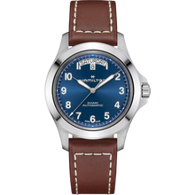 Hamilton Khaki Field King Day-Date 40mm Blue Dial Brown Leather Strap Watch H64475540