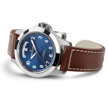 Hamilton Khaki Field King Day-Date 40mm Blue Dial Brown Leather Strap Watch H64475540
