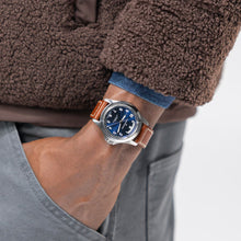 Hamilton Khaki Field King Day-Date 40mm Blue Dial Brown Leather Strap Watch H64475540