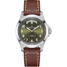 Hamilton Khaki Field King Day-Date 40mm Green Dial Brown Leather Strap Watch H64475560