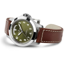 Hamilton Khaki Field King Day-Date 40mm Green Dial Brown Leather Strap Watch H64475560