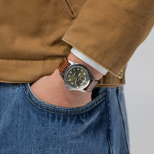 Hamilton Khaki Field King Day-Date 40mm Green Dial Brown Leather Strap Watch H64475560