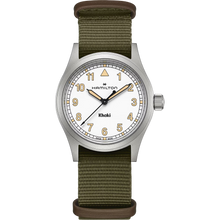 Hamilton Khaki Field Quartz 38mm White Dial Green Strap Watch H69401910