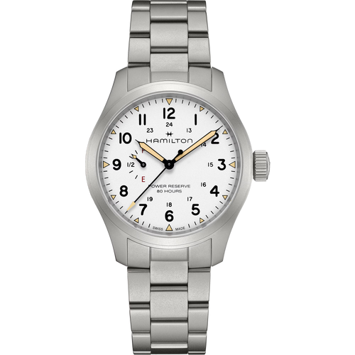 Hamilton Khaki Field Mechanical Power Reserve 40mm White Dial Watch H69509110