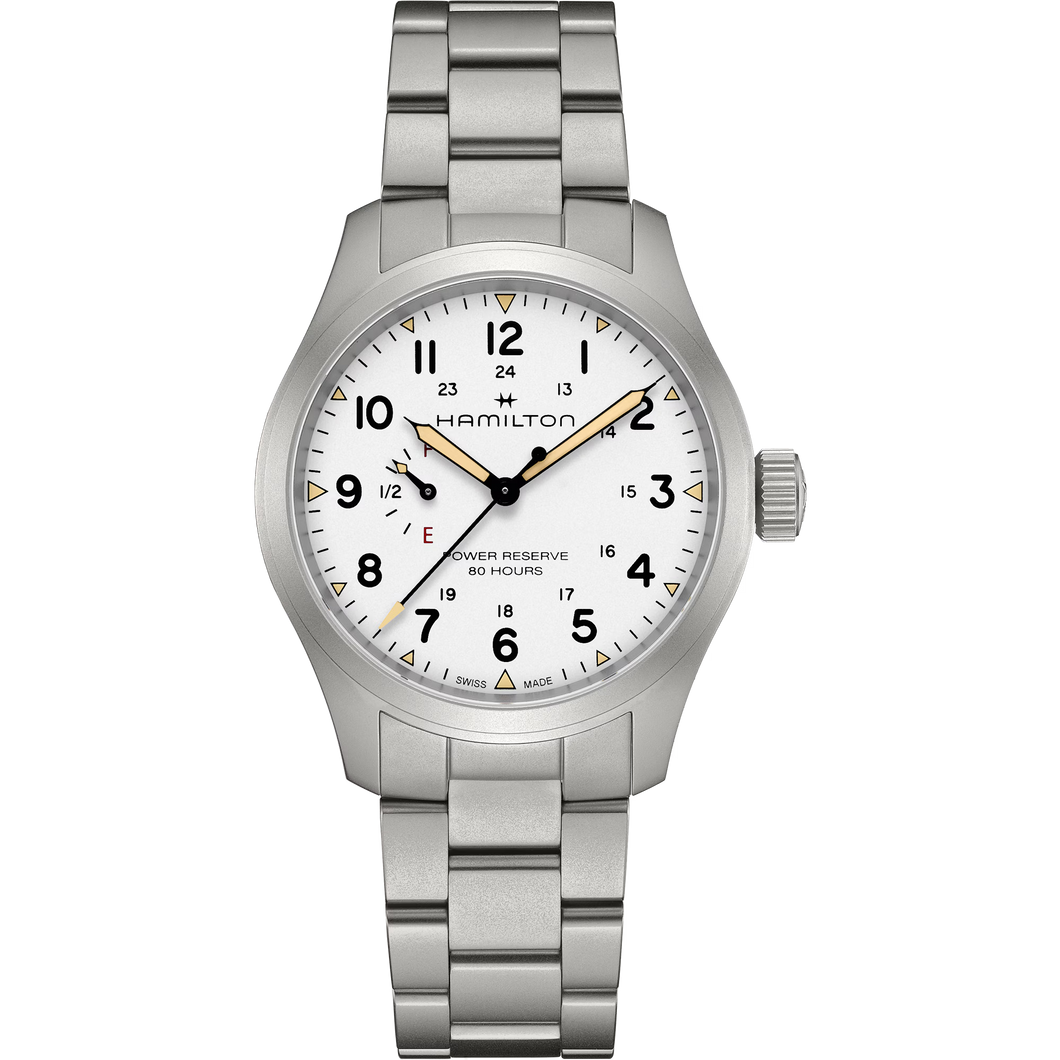 Hamilton Khaki Field Mechanical Power Reserve 40mm White Dial Watch H69509110