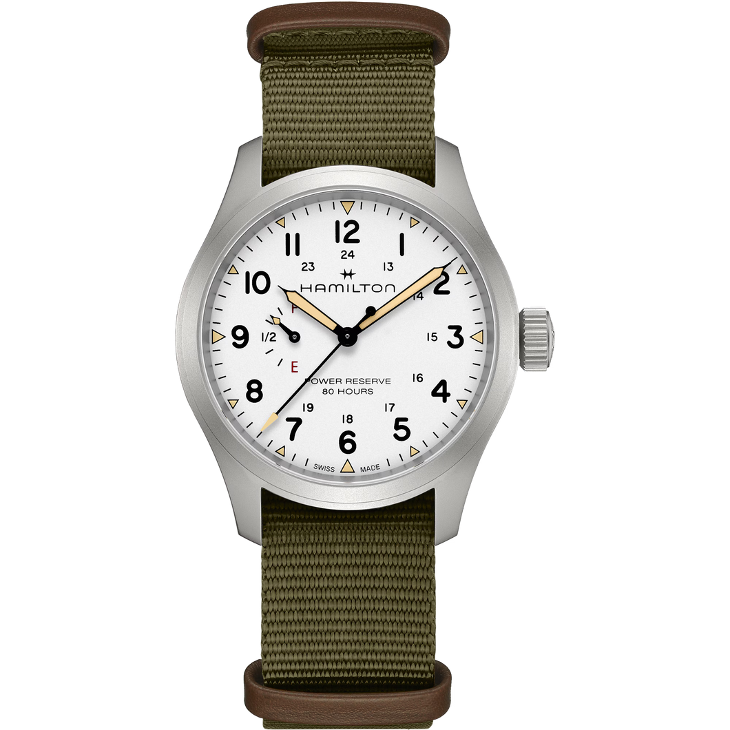 Hamilton Khaki Field Mechanical Power Reserve 40mm White Dial Watch H69509910