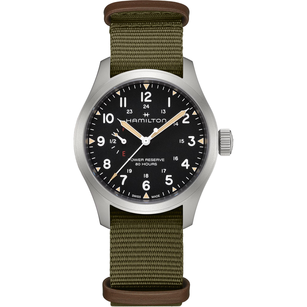 Hamilton Khaki Field Mechanical Power Reserve 40mm Black Dial Watch H69509930