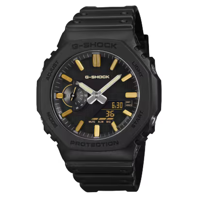 Casio G-Shock Luxe Black Analog-Digital Gold-Tone Markers Men's Watch GA2100LXB-1A9