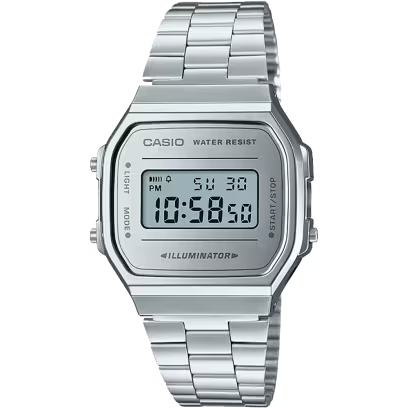 Casio Vintage Full Silver Digital Unisex Watch A168WEM-7VT