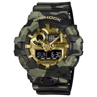 Casio G-Shock Camo and Gold Analog-Digital Men's Watch GA700CMG-3A