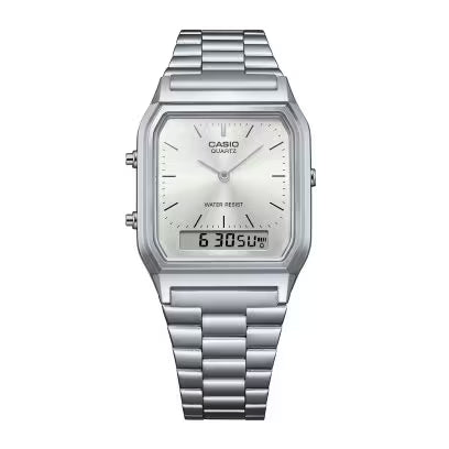 Casio Vintage Analog-Digital Dial Silver Unisex Watch AQ-230A-7AVT