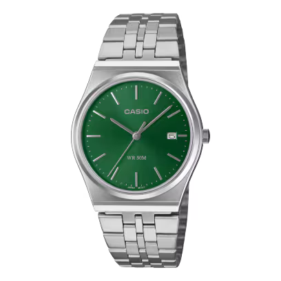 Casio 40mm Green Dial Stainless Steel Men's Watch MTP-B145DC-3AV