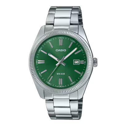 Casio Analog Green Dial Stainless Steel Men's Watch MTP-1302D-3AVT