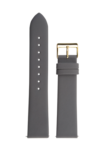 Junghans Max Bill Grey Leather Gold Buckle Replacement Strap 20mm