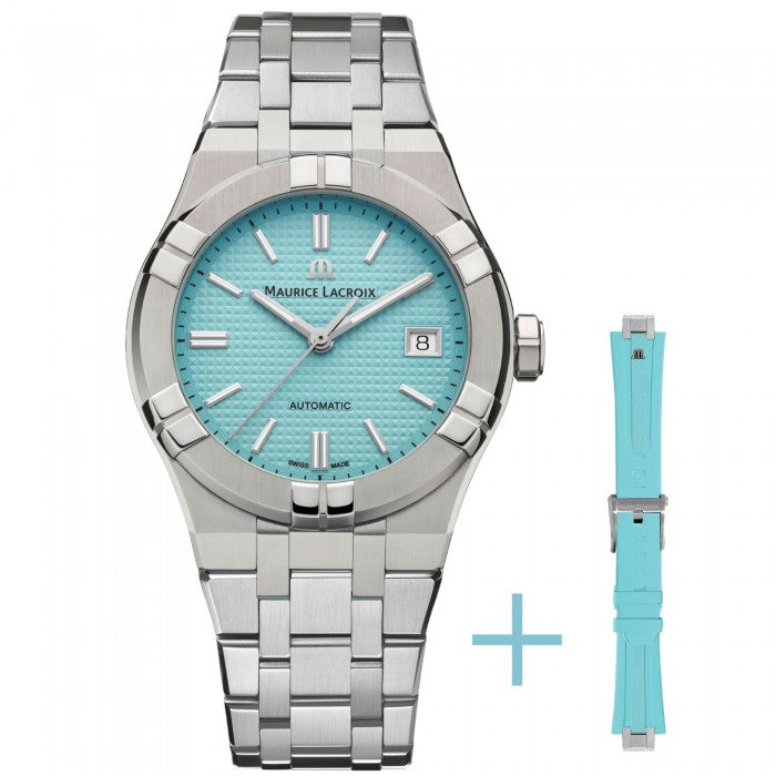AIKON Automatic Date 39mm Light Blue Dial Limited Edition Watch Set AI6007-SS00F-431-C