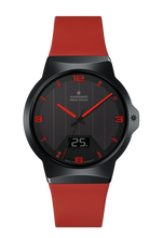 Junghans Force Mega Solar Watch Black Ceramic Red Rubber 18/1402.00