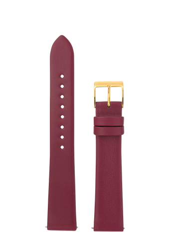 Junghans Max Bill Burgundy Bordeaux Leather Replacement Strap 17mm