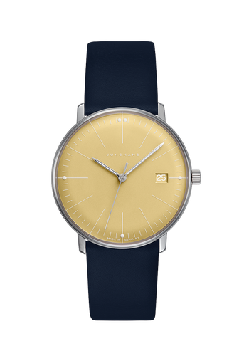 Junghans Max Bill Damen Quarz Watch Yellow Navy 47/4553.02