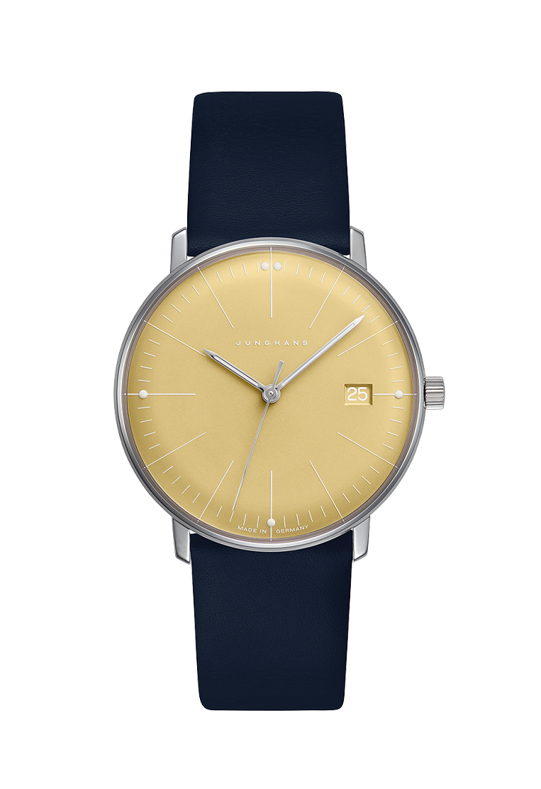 Junghans Max Bill Damen Quarz Watch Yellow Navy 47/4553.02
