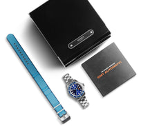 Shinola Detroit The Monster GMT Automatic 40mm Blue Watch Set S0120247286
