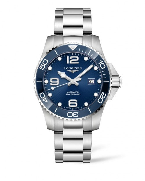 HYDROCONQUEST CERAMIC BEZEL 43MM BLUE DIAL AUTOMATIC DIVING WATCH