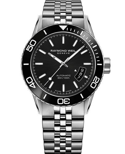 Freelancer Men's Automatic Black Steel Diver Watch, 42mm   2760-ST1-20001