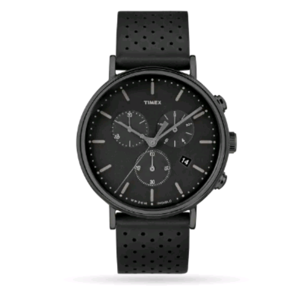 TIMEX Fairfield Chronograph Leather Strap Watch TW2R26800 41mm