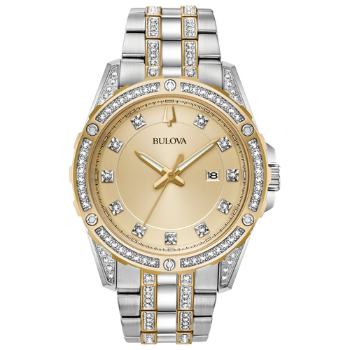 Bulova Men's Crystal Collection Watch and Bracelet Gift Set 98K106
