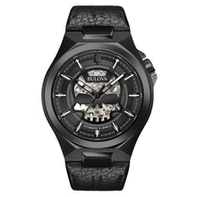 Bulova Men's Maquina Automatic Black Leather Strap Watch 98A238