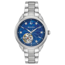 Bulova Ladies' Classic Sutton Diamonds Automatic Blue Dial Watch 96P191