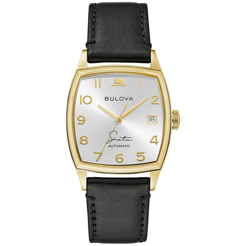 Bulova Men's Frank Sinatra 'Young At Heart' Black Leather Strap Watch 97B197
