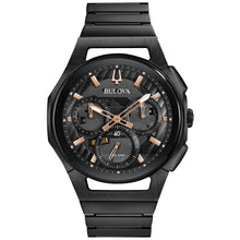 Bulova Men's CURV Chronograph Black Ion-Plated Stainless Steel Watch 98A207