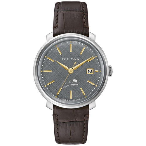 Bulova Men's Frank Sinatra 'The Best Is Yet To Come' Brown Leather Strap Watch 96B345