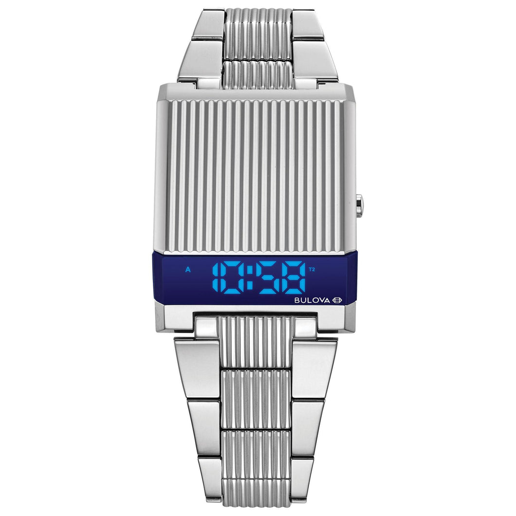 Bulova Men's Archive Series Digital LED Computron Stainless Steel Watch 96C139