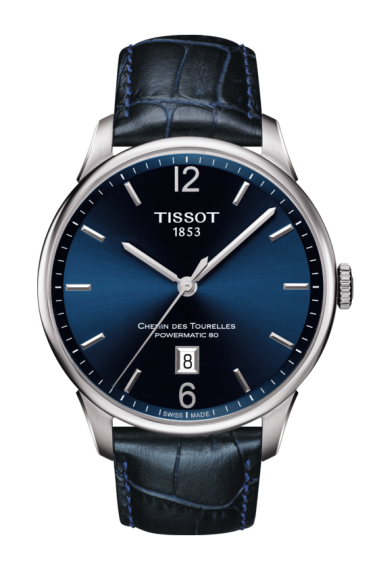 Tissot chemin des tourelles automatic blue dial men's shop watch