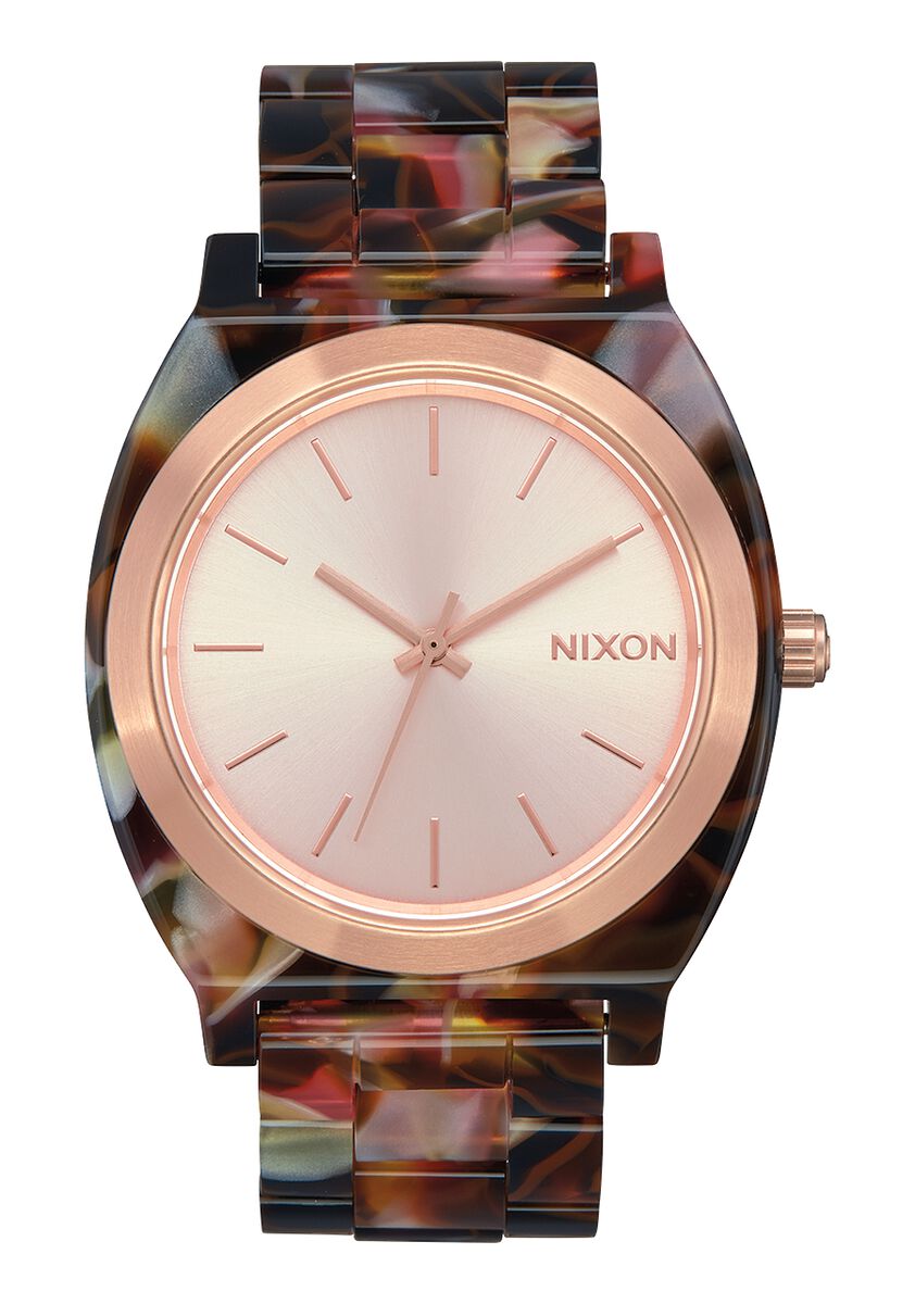 Nixon 40mm Time Teller Acetate Watch Rose Gold / Pink Tortoise A327-3233