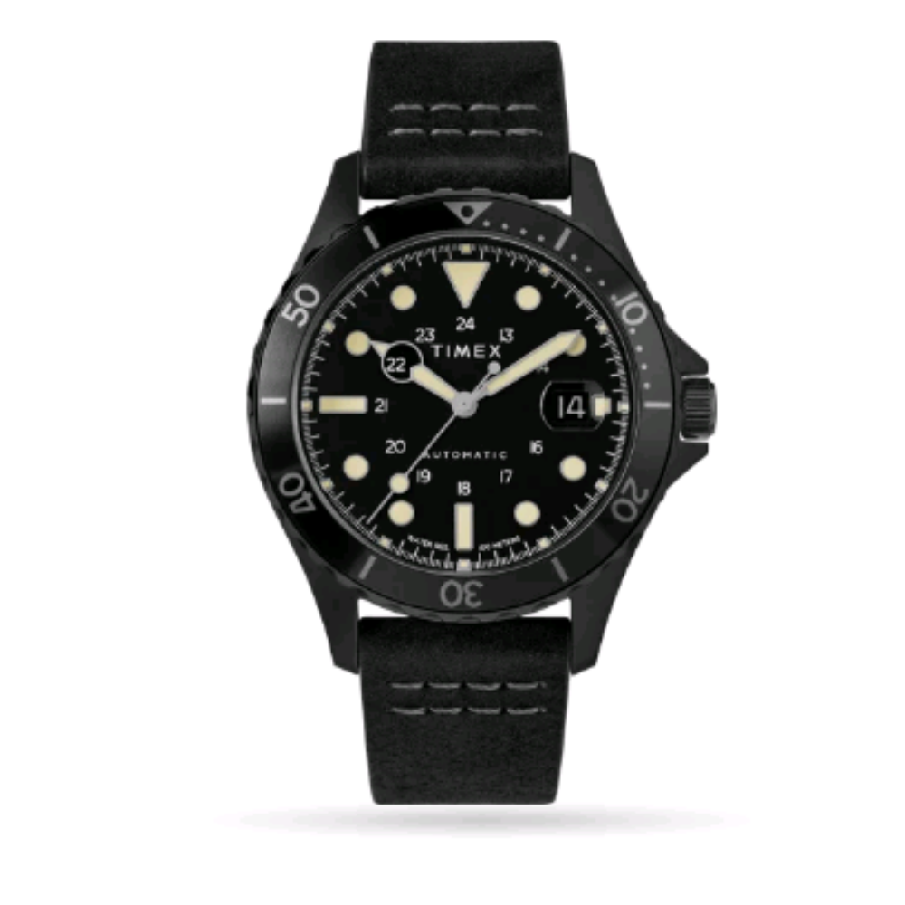 TIMEX Navi XL Automatic Leather Strap Watch TW2U10000 41mm