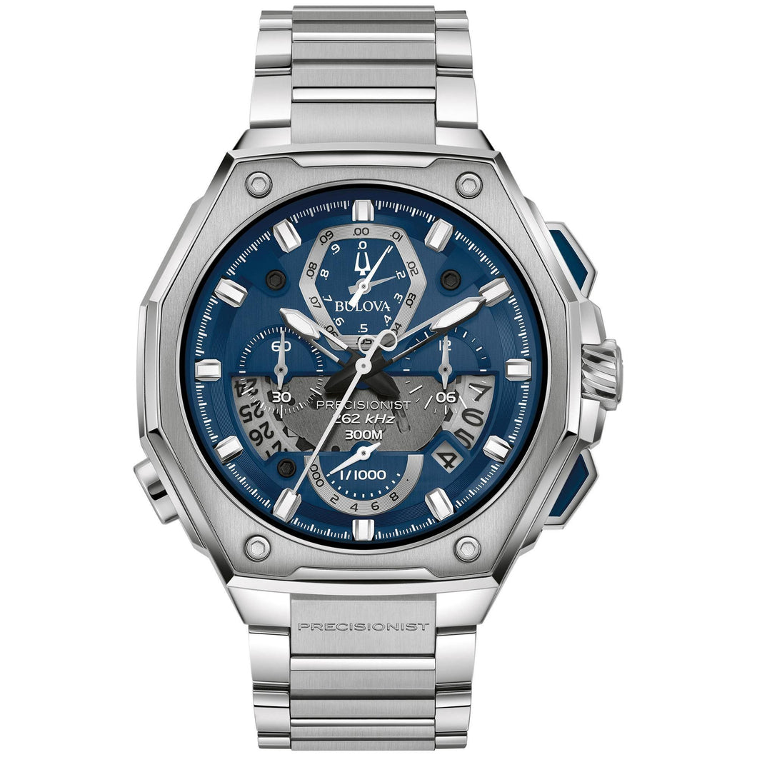 Bulova Precisionist Chronograph Quartz Blue Dial Men's Watch 96B349