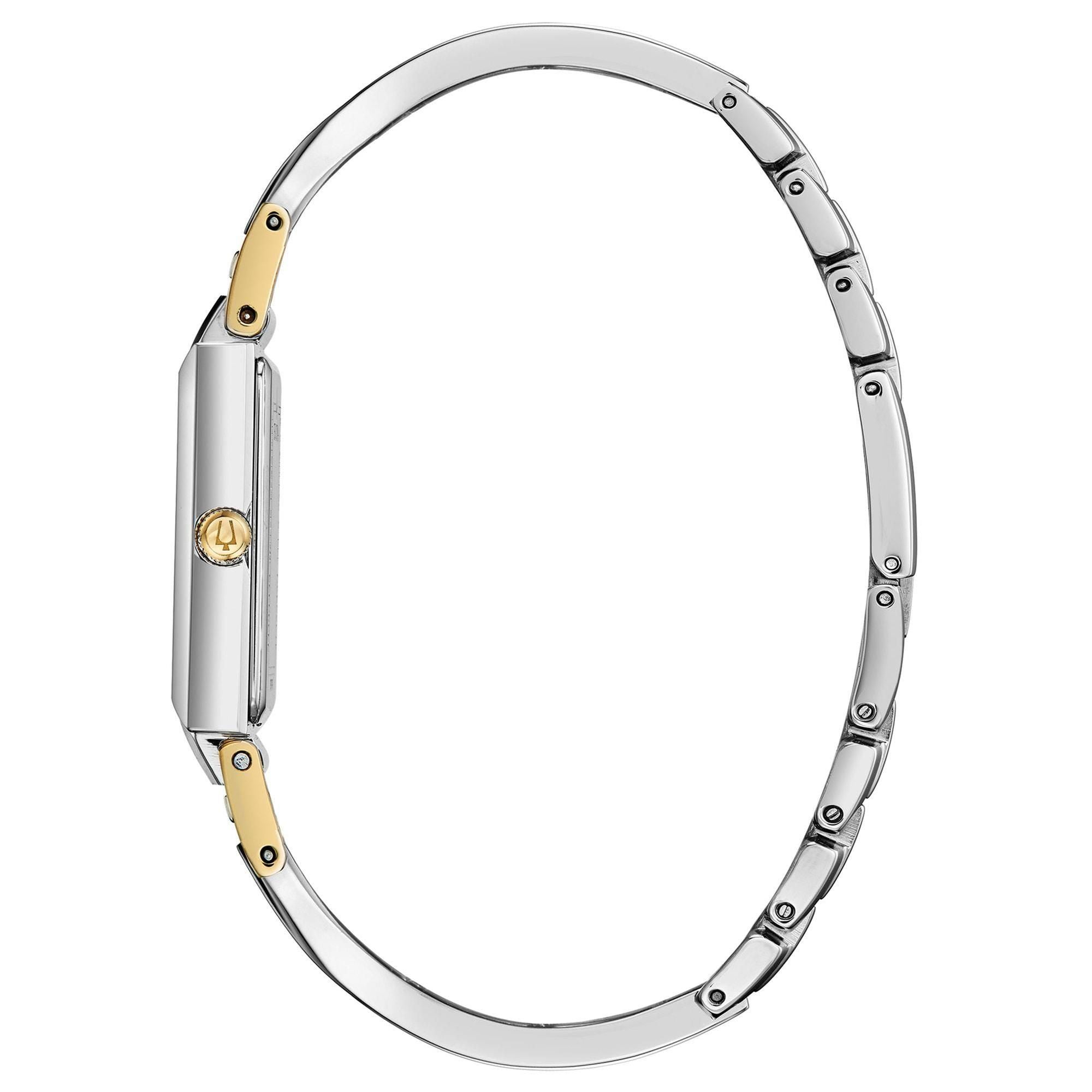 Bulova Ladies' Classic Diamond Accent Two-Tone Stainless Steel Half-Ba ...