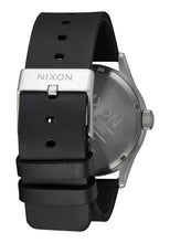 Nixon 42mm Sentry Leather Watch All Silver/Black A105-2871