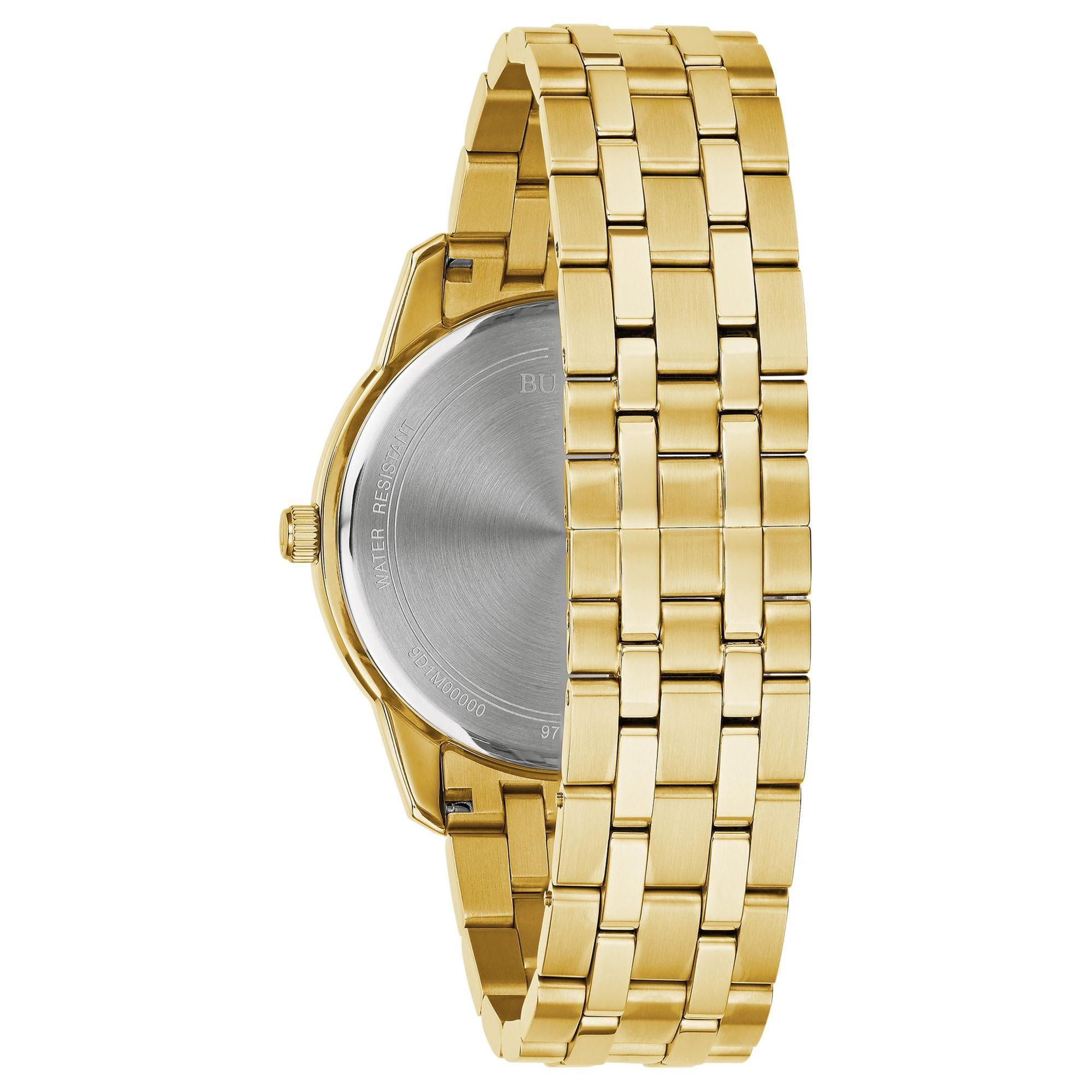 Bulova Men's Classic Sutton Diamond Gold-Tone Stainless Steel Watch 97 ...