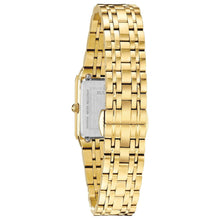 Bulova Ladies' Futuro Quadra Rectangular Case Yellow Gold-Tone Stainless Steel Watch 97P140