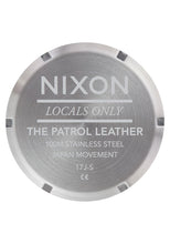 Nixon 42mm Patrol Leather Watch Navy / Saddle A1242-2186