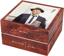 Bulova Men's Frank Sinatra 'Fly Me To The Moon' Brown Leather Strap Black Dial Watch 96B348