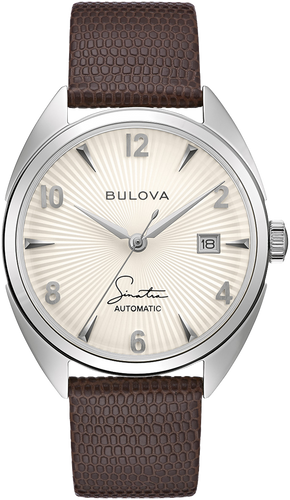 Bulova Men's Frank Sinatra 'Fly Me To The Moon' Brown Leather Strap Watch 96B347