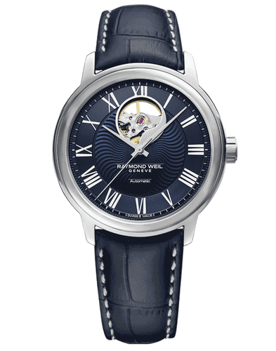 Maestro Blues Visible Balance Wheel Automatic Leather Watch, 40mm 2227-STC-00508