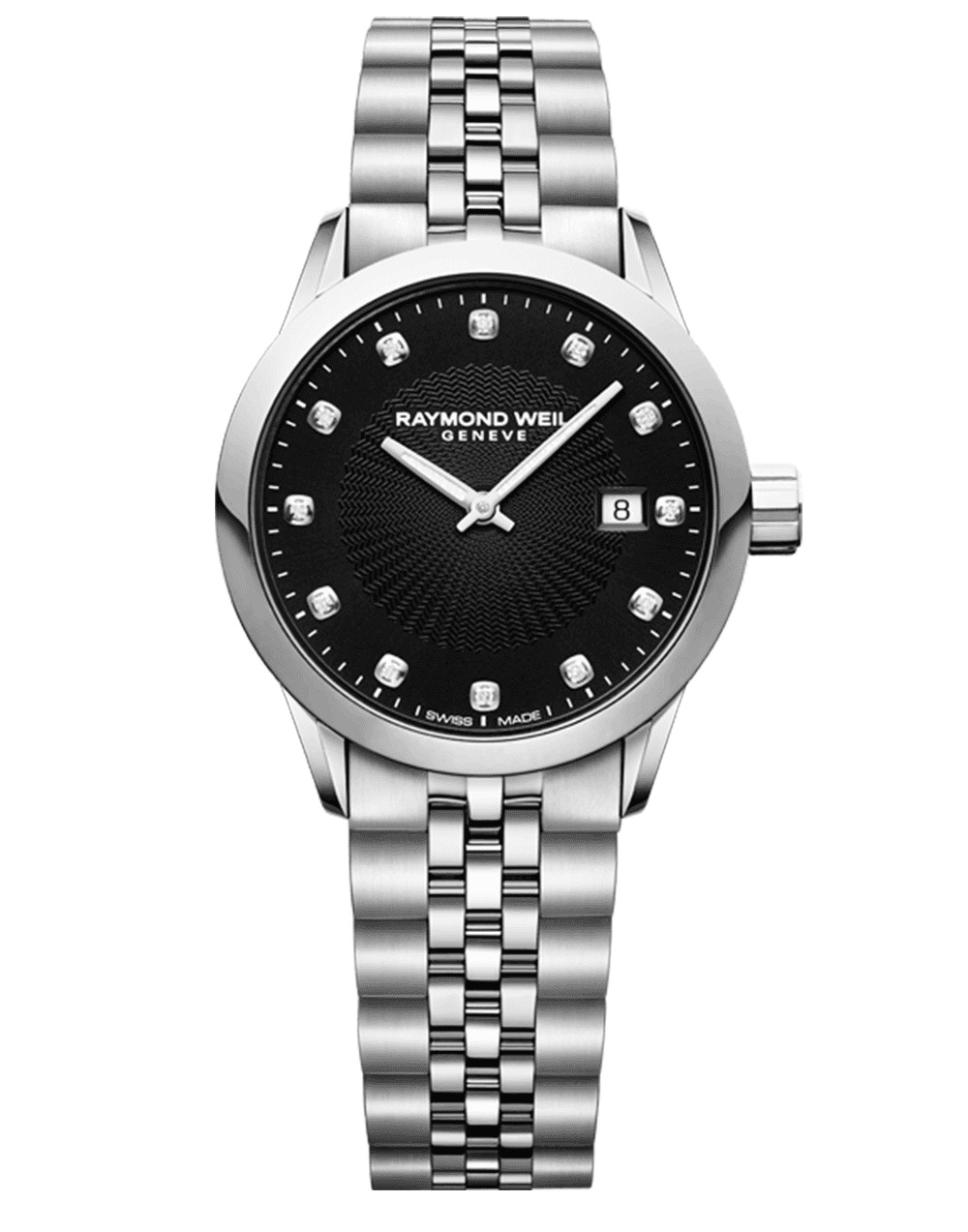 Freelancer Ladies 12 Diamond Black Steel Quartz Watch, 29mm 5629-ST-20081
