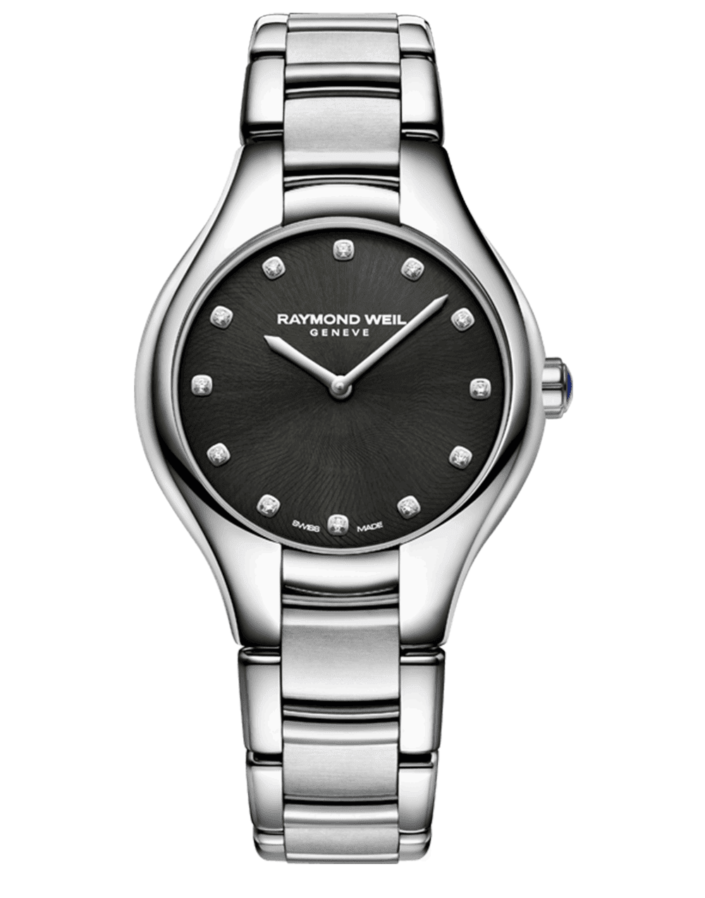 Noemia Ladies 12 Diamond Black Quartz Watch, 32 mm 5132-ST-20081