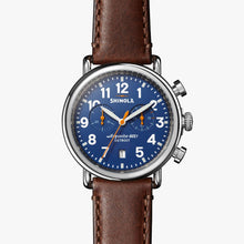 Shinola The Runwell Chrono Blue Dial Brown Leather Men's Watch S0110000117 $750.00