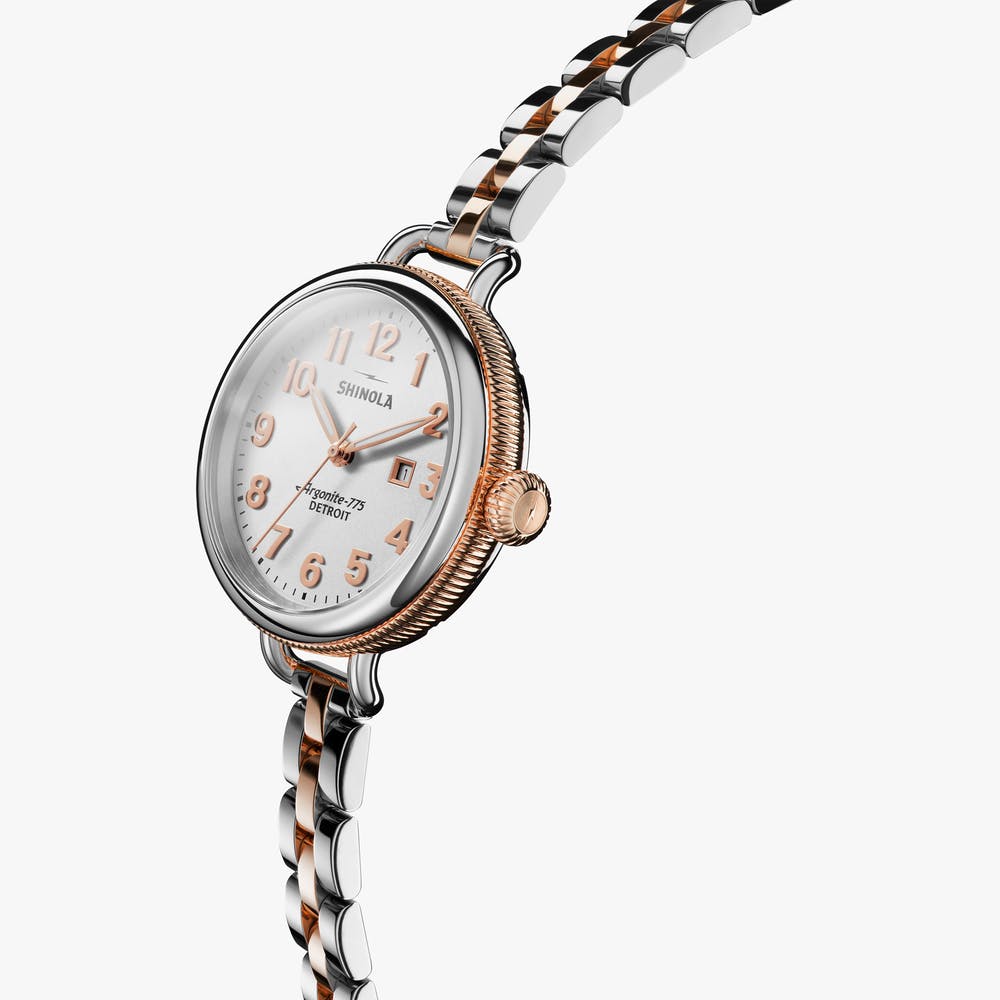 Shinola Birdy 34mm Silver Rose Gold S0120001100 – Beach Cities
